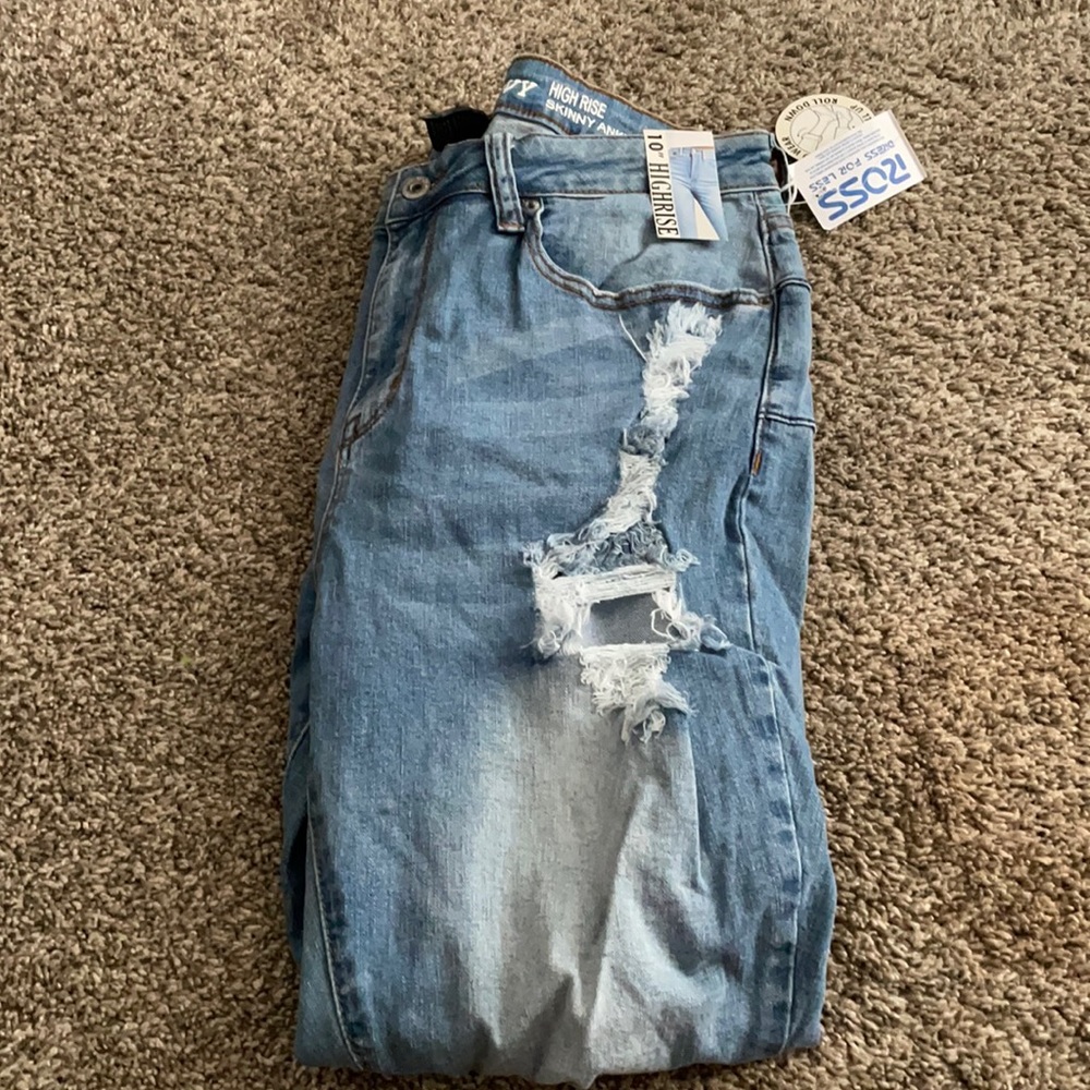 Blue ripped jeans
